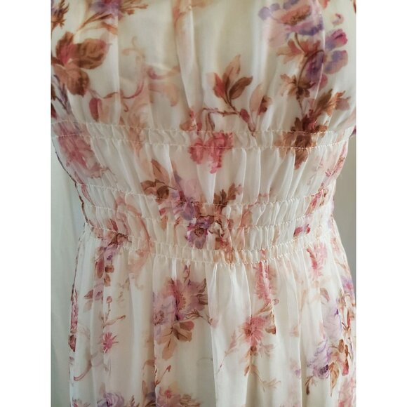 Lulus Babydoll Coquette Milkmaid Smocked Tiered Flowy Mini Dress Woman's Size M - Picture 10 of 16